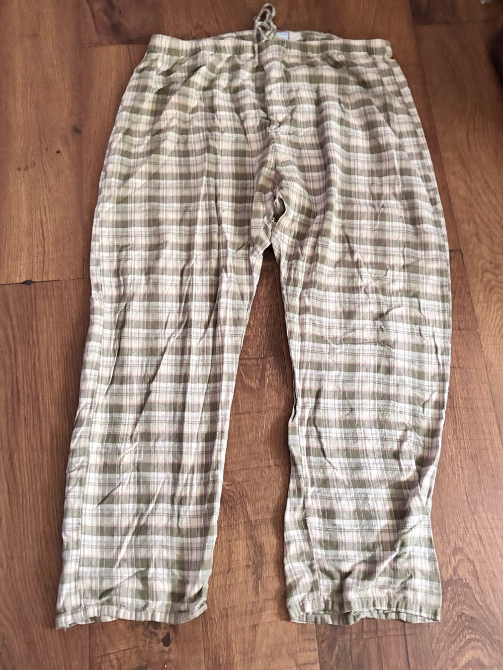 Men's Plaid Lightweight Lounge Pants - Olive/Tan